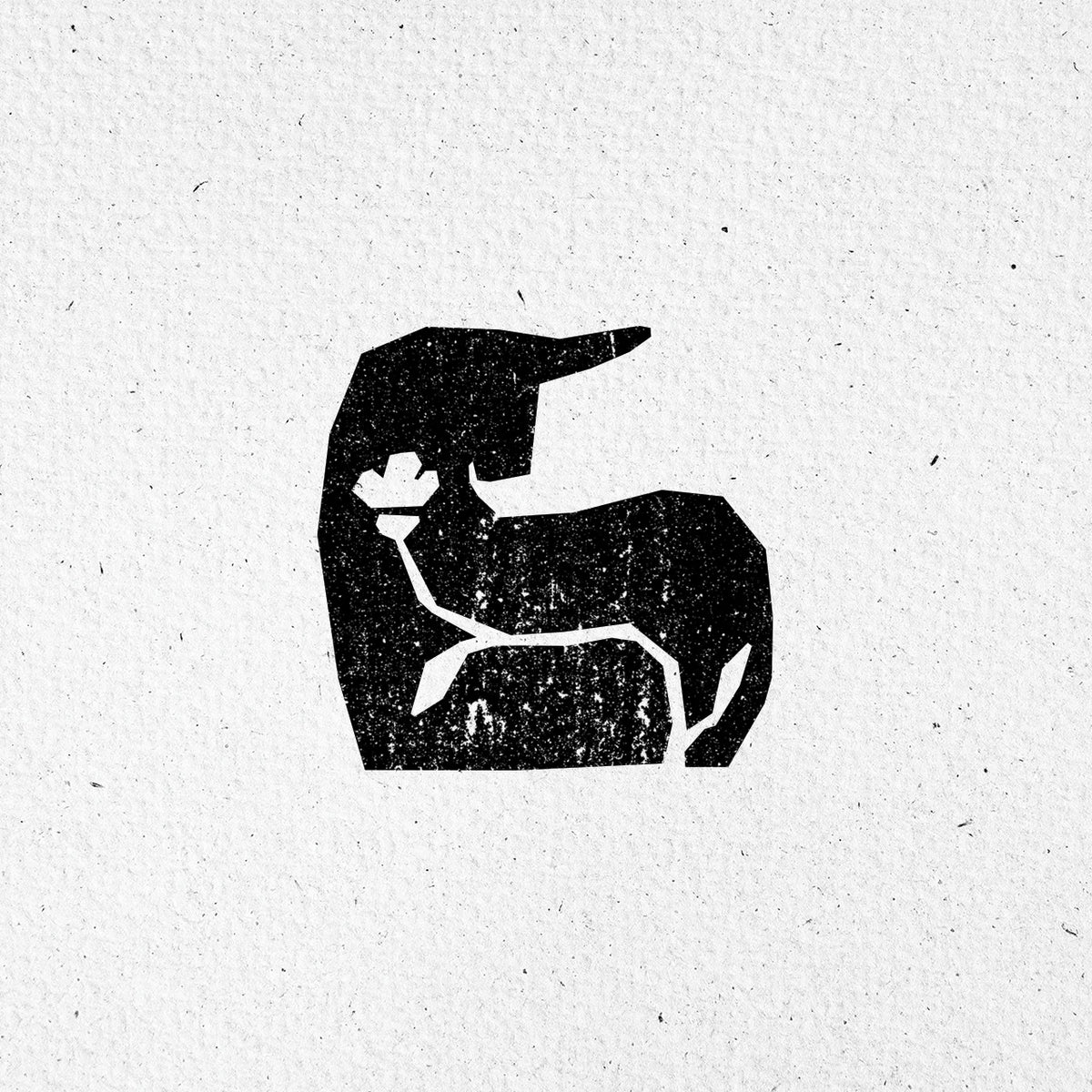 Bull Motif Wooden Handle Rubber Stamp