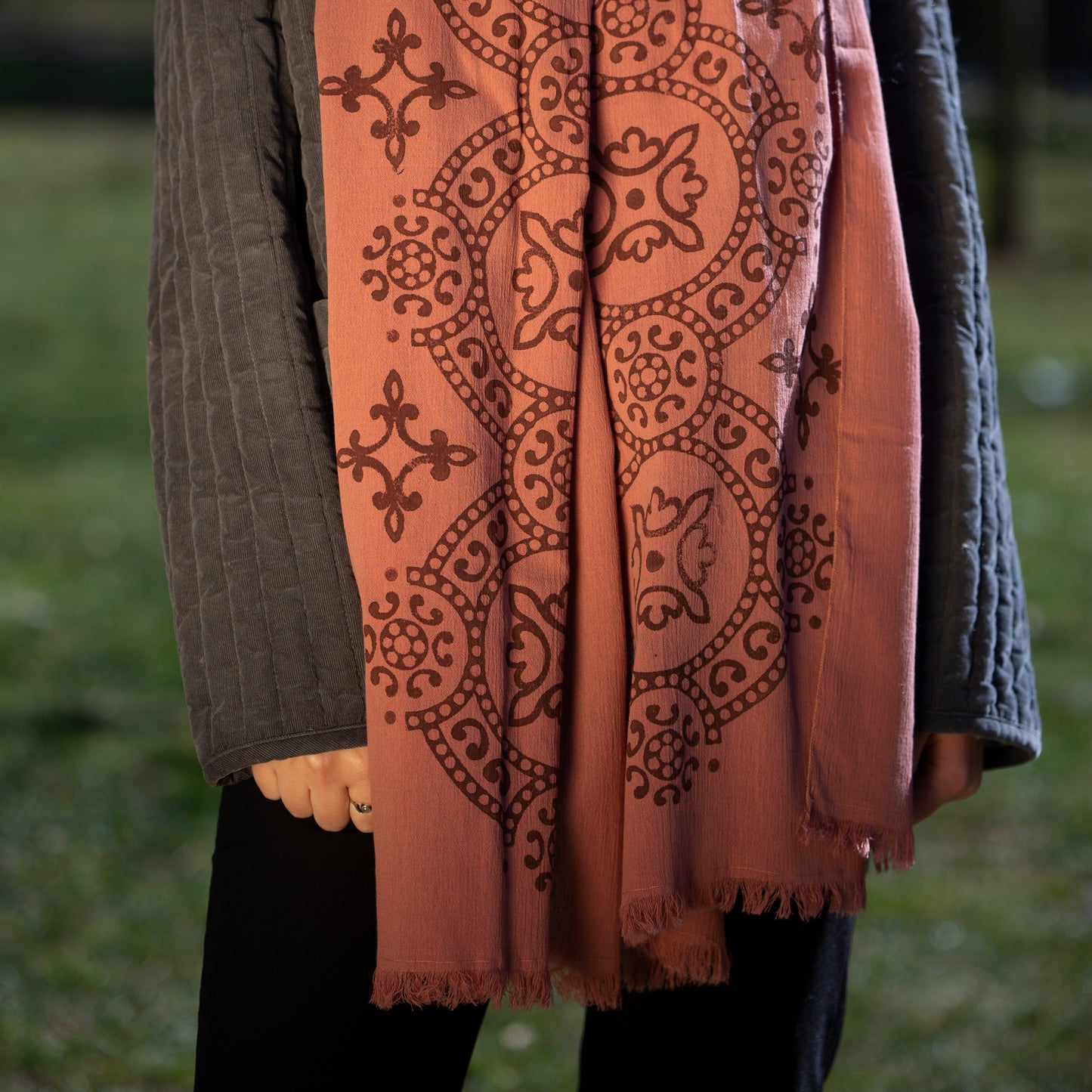block printed summer scarf - large scarf made with finest cotton