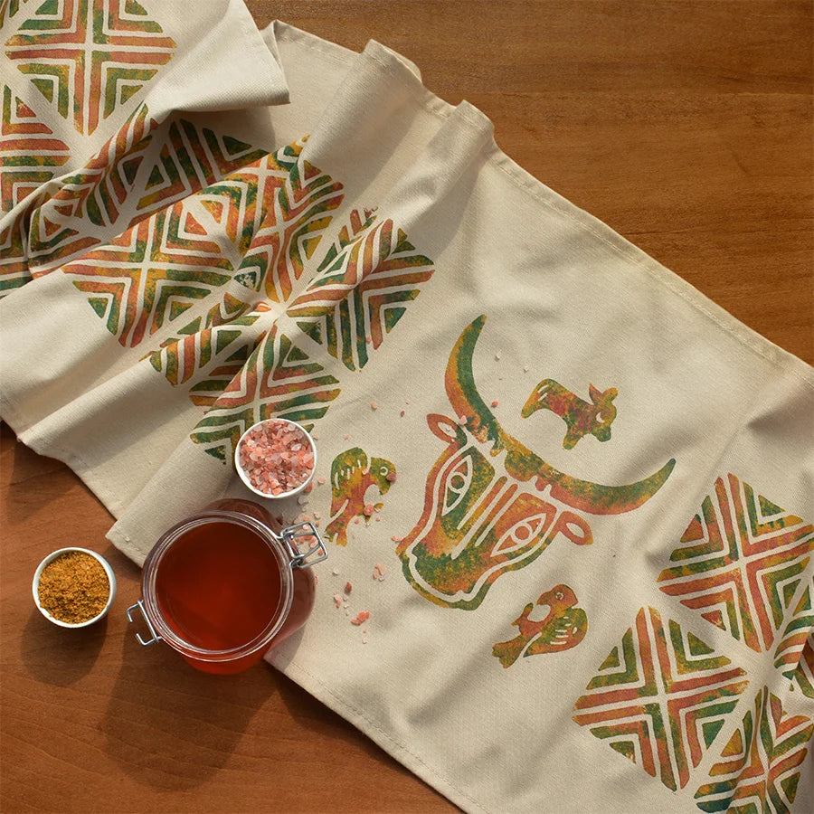 taurus animal print table runner