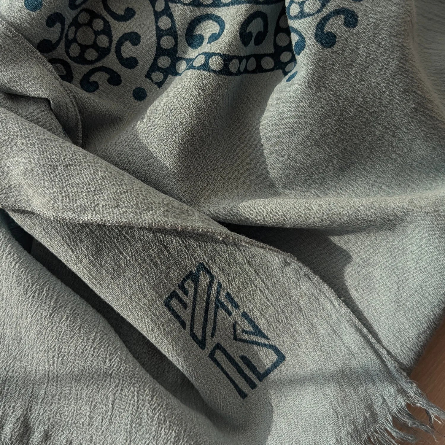 blue scarves made by soft cotton