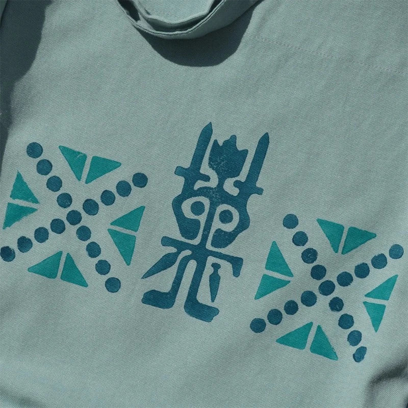 everyday tote block printed with Moonguard symbol