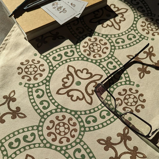 small table runner with Iphrari flower ornaments