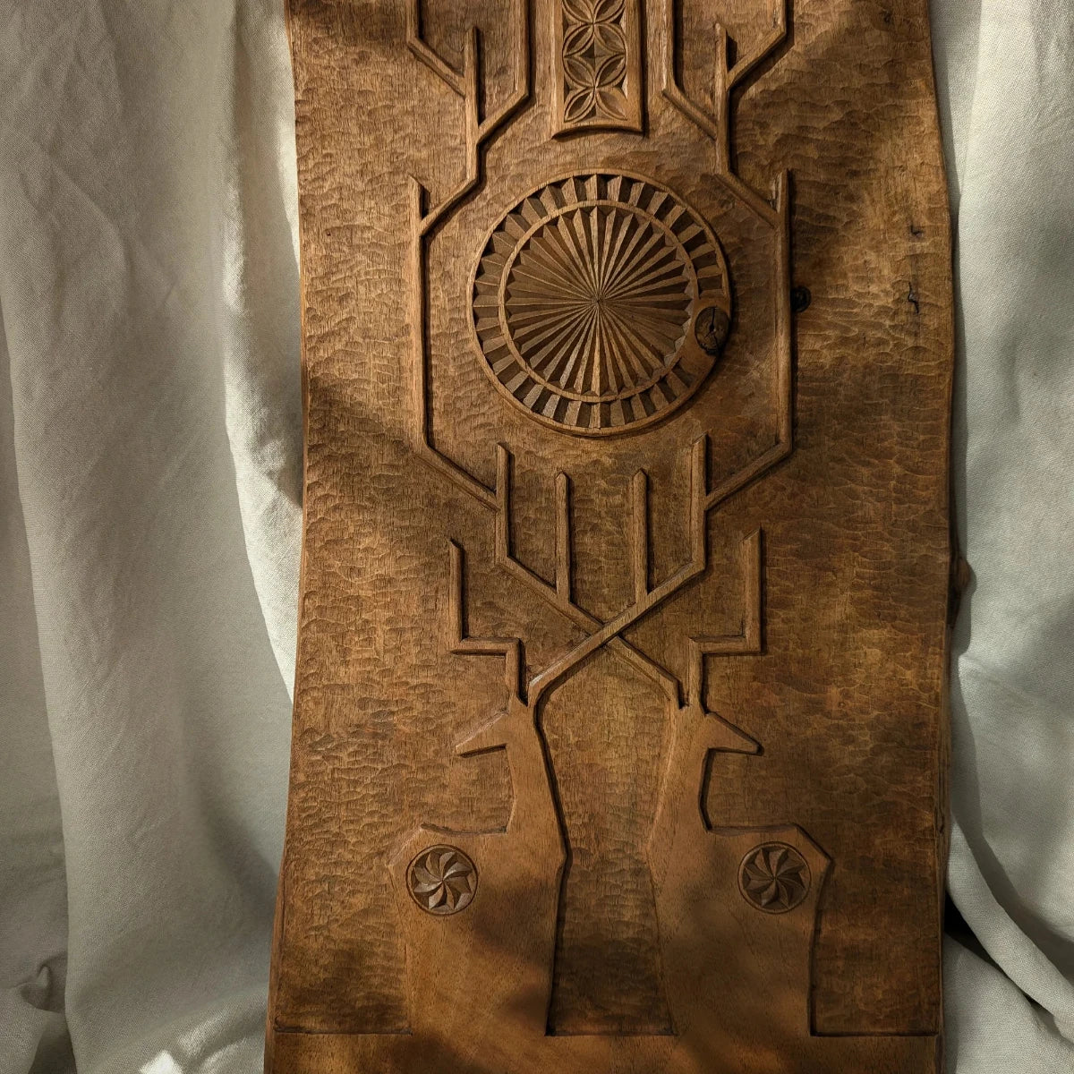 hand carved wood wall decoration