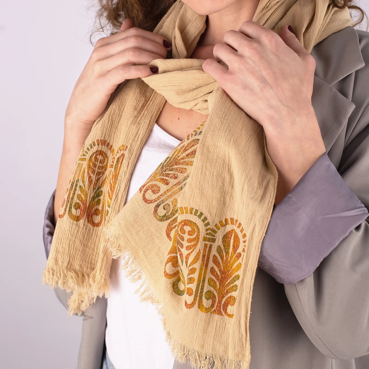 Cotton scarf with stunning ornaments – scarves for women