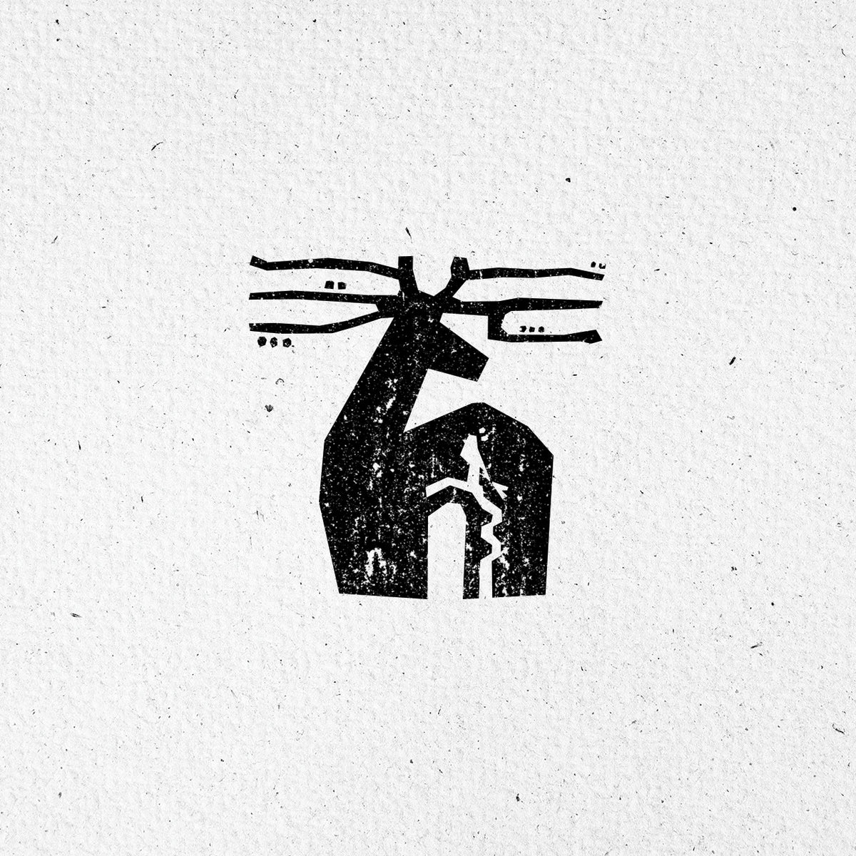 Deer stamp with folk motif