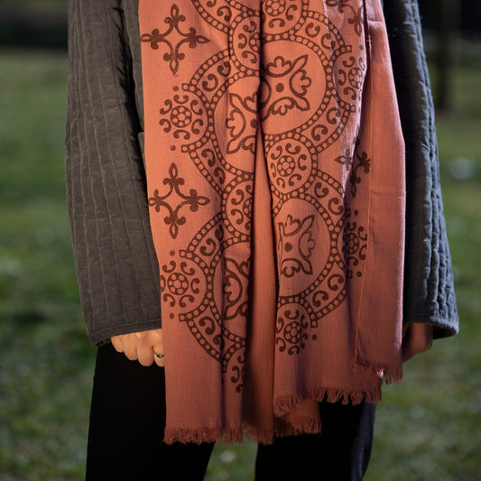 block printed summer scarf - large scarf made with finest cotton