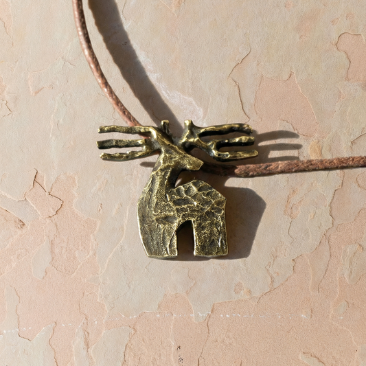 deer shape handmade brass necklace  