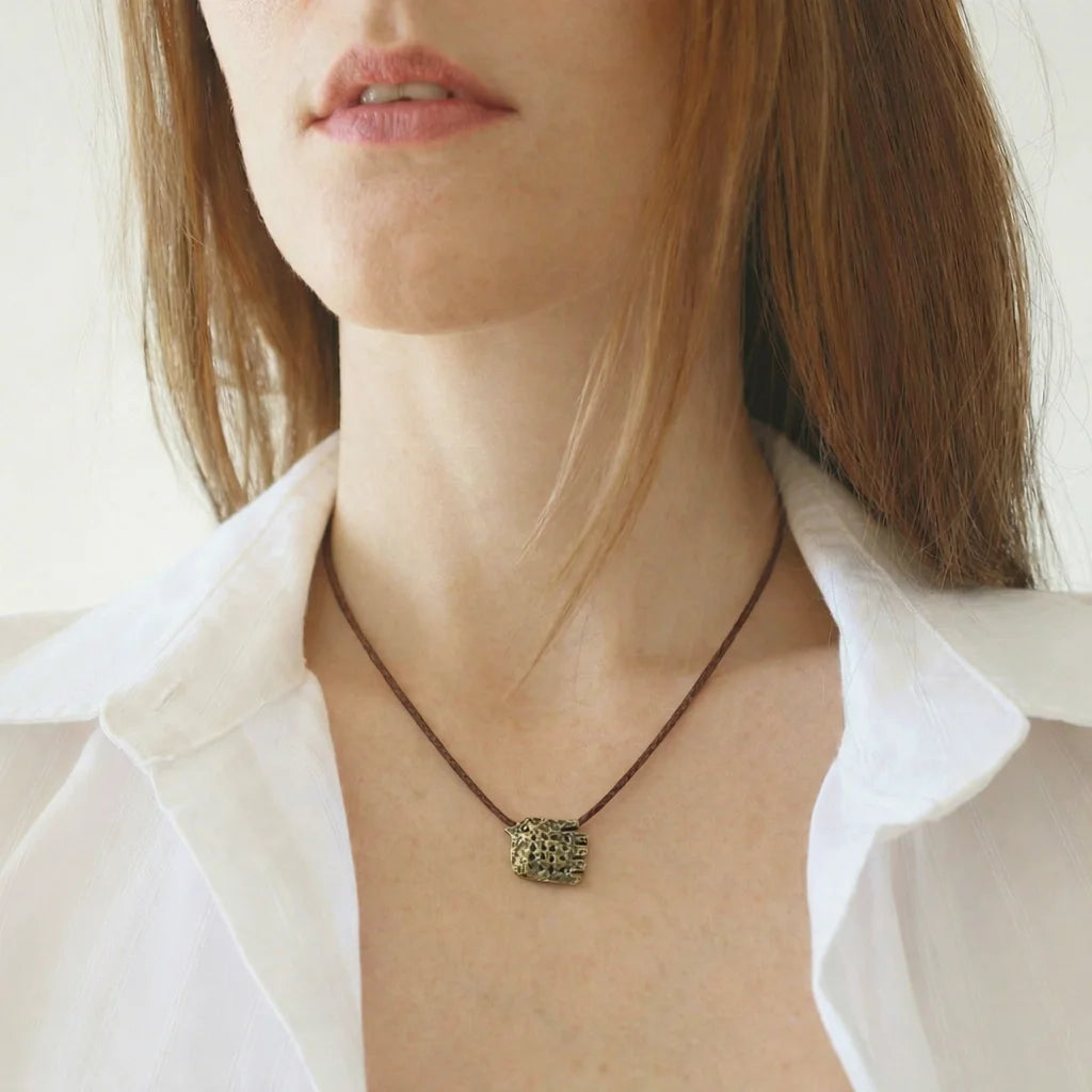 Handmade boho necklace - bird necklace made of brass