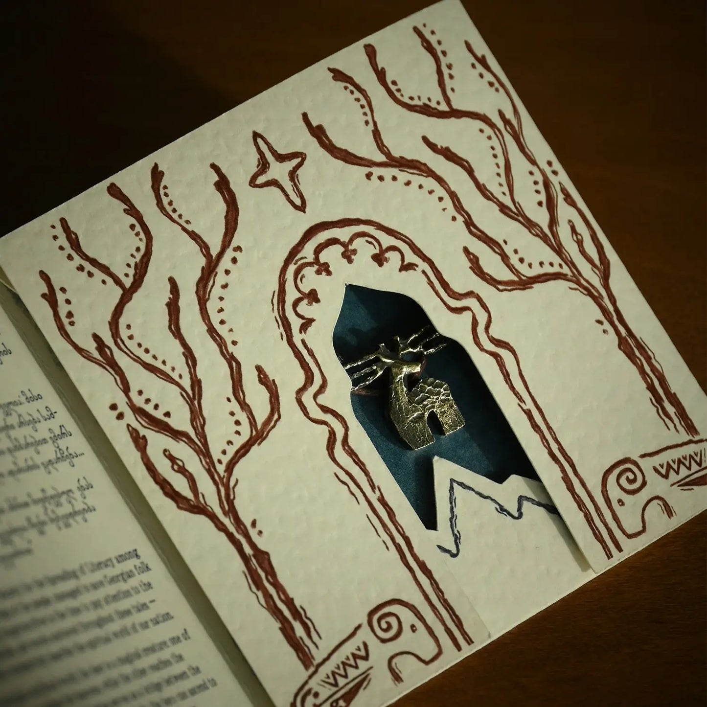 Brass deer necklace in gift-ready packaging, perfect meaningful present
