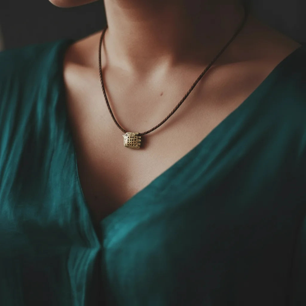 bronze necklace with rope