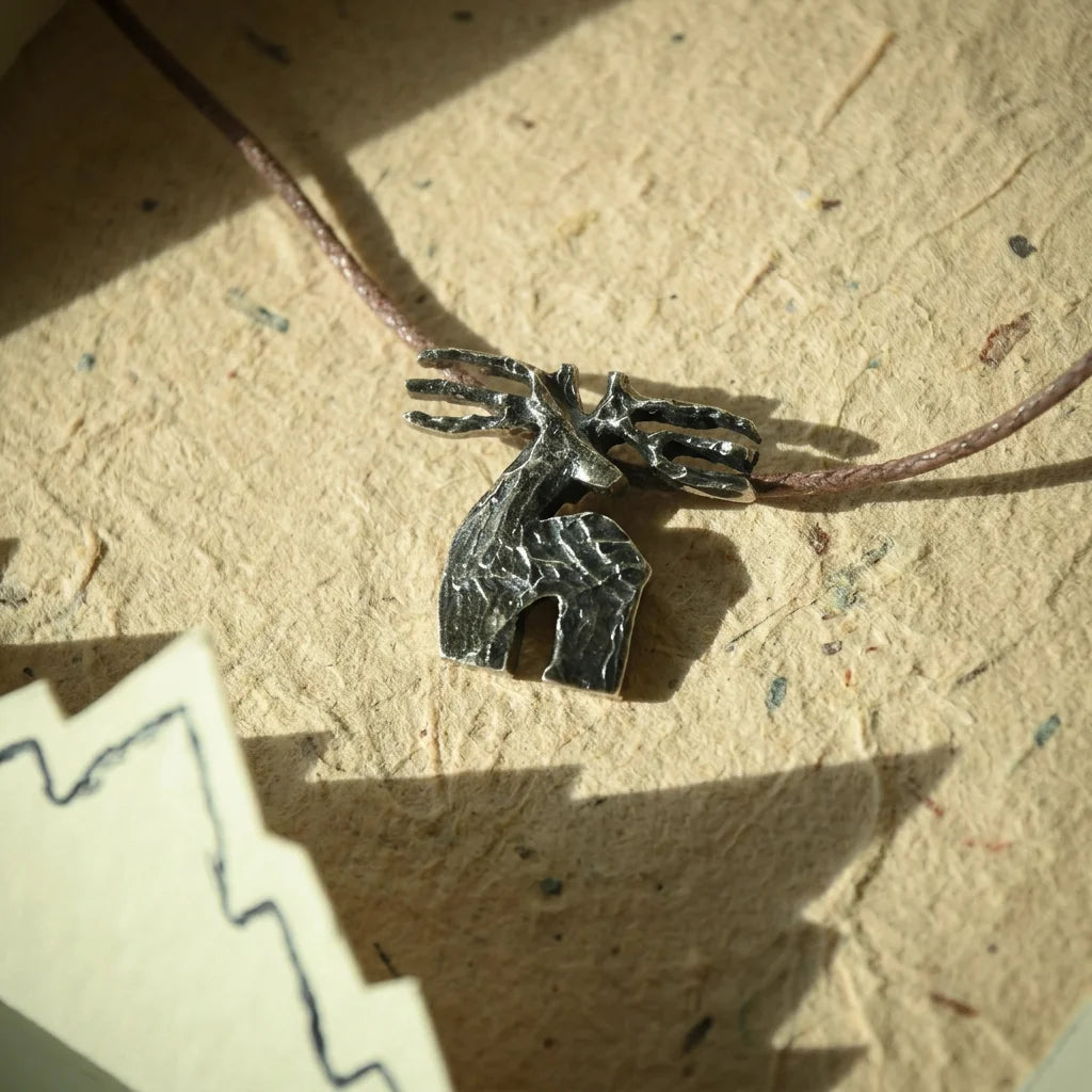 deer shape cord necklace photo