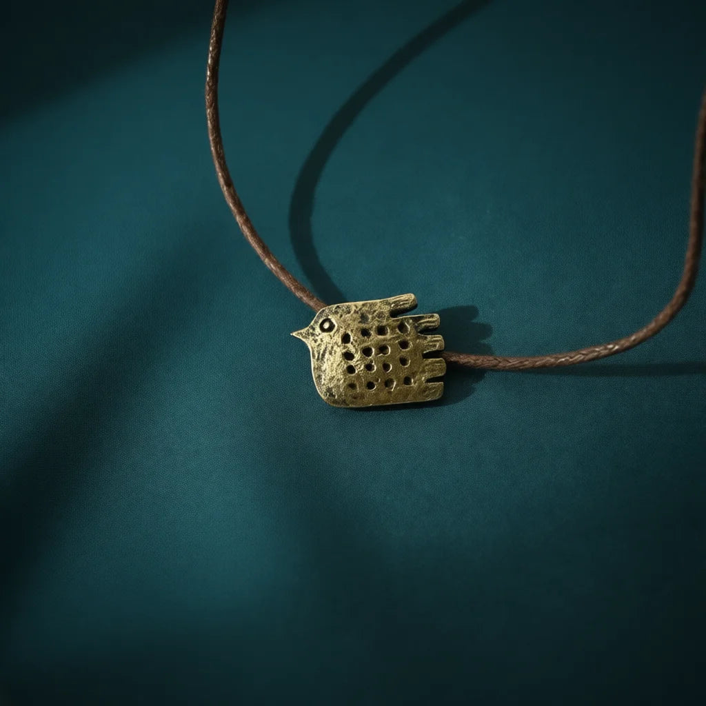 hand necklace shape of bird and hand 